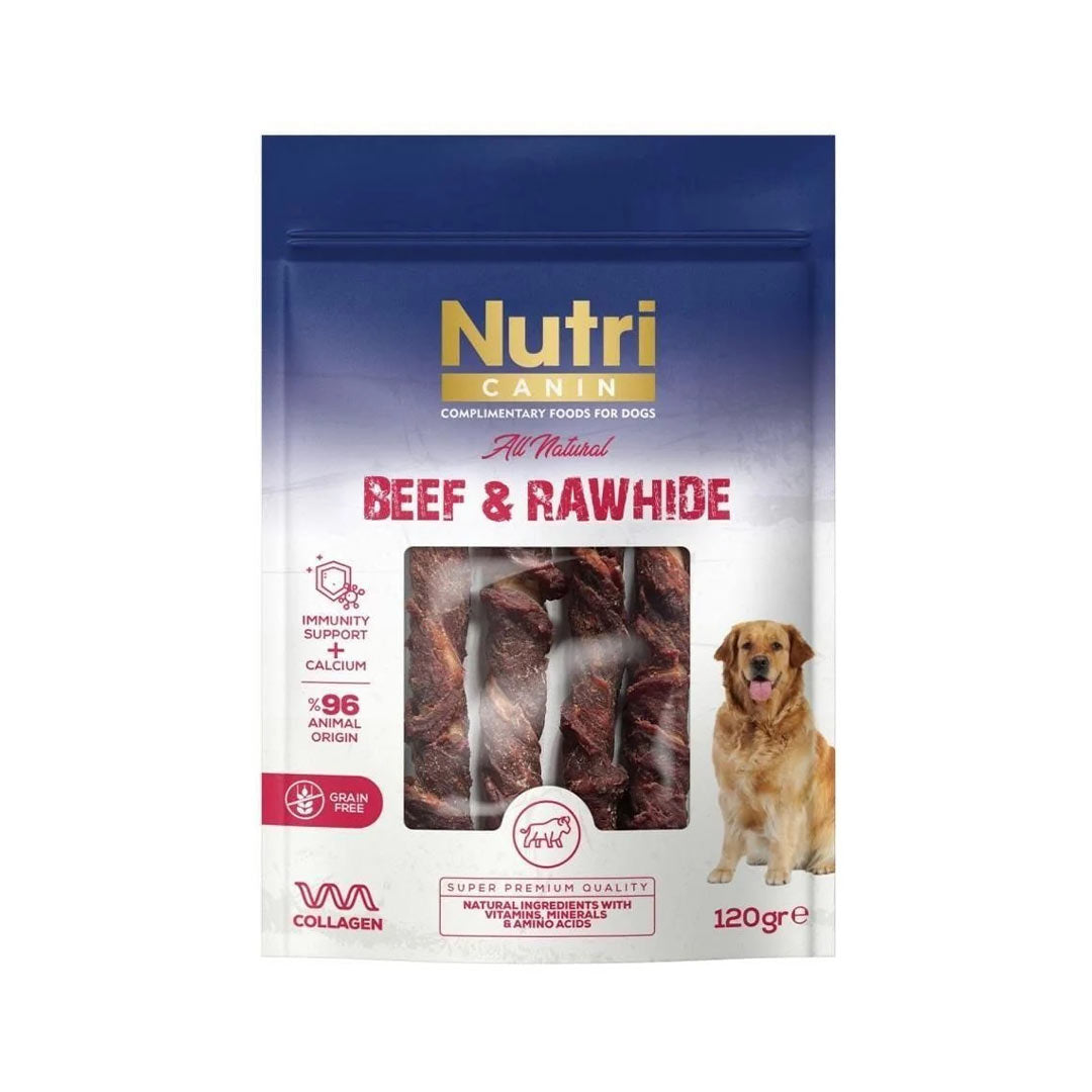 Nutri Canin Rawhed و Beef پیچیده شده با نژاد متوسط/بزرگ استخوان سگ 120 گرم