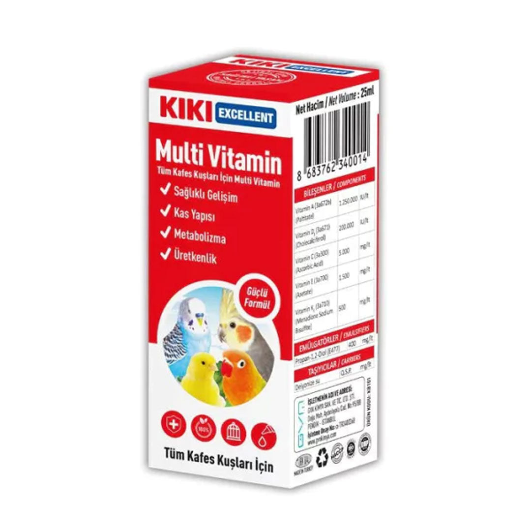 Kiki Excellent Kuşlar İçin Multi Vitamin Damlası 25ml