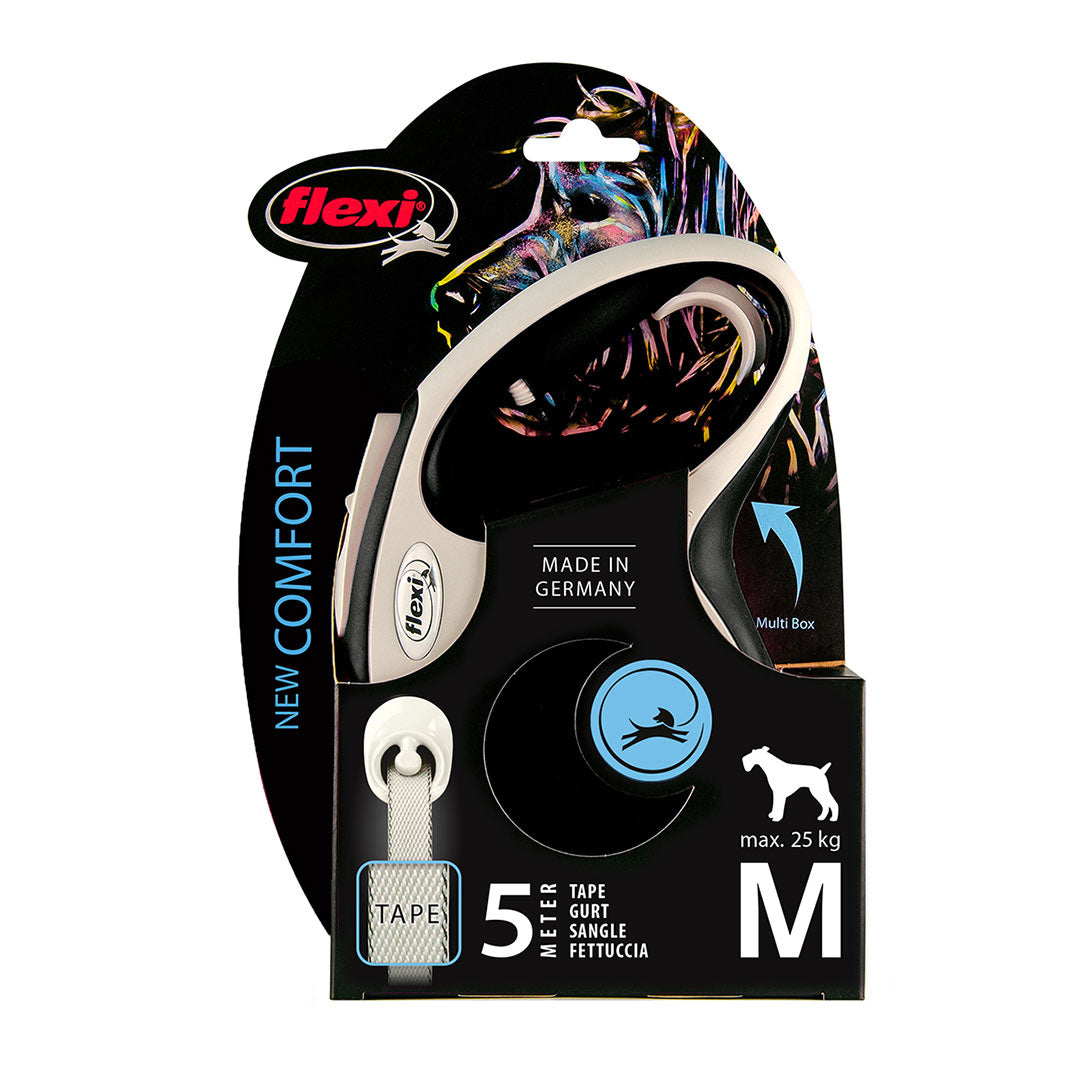 Flexi New Comfort Otomatik Şerit Siyah Köpek Gezdirme Tasmasi M 5mt