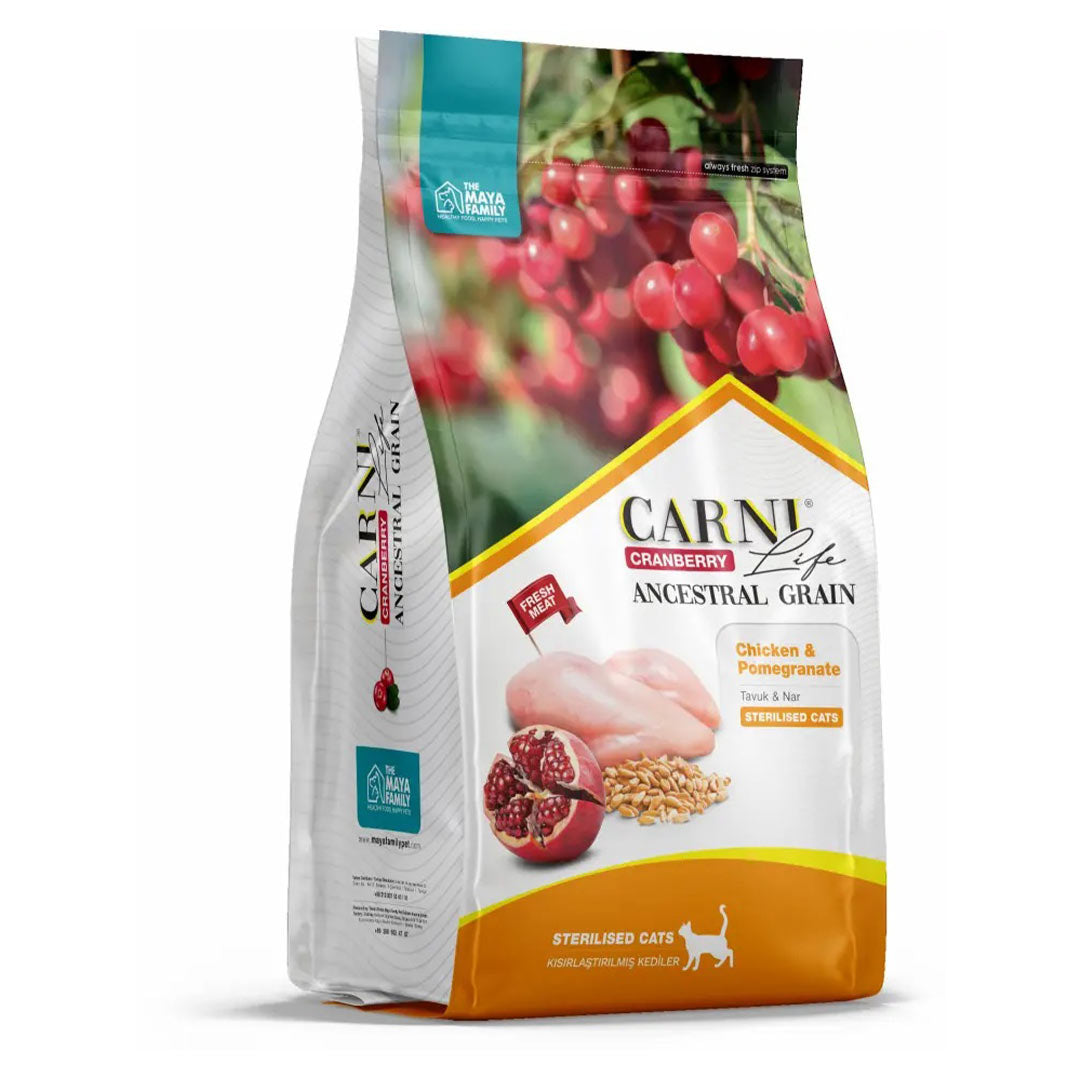 Carni Life Az Tahıllı Kısırlaştırılmış Tavuk ve Narlı Kedi Maması 10 kg