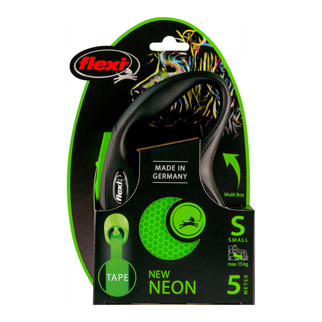 Flexi Style Otomatik Şerit Neon Yeşil Köpek Gezdirme Tasmasi S 5m 15kg