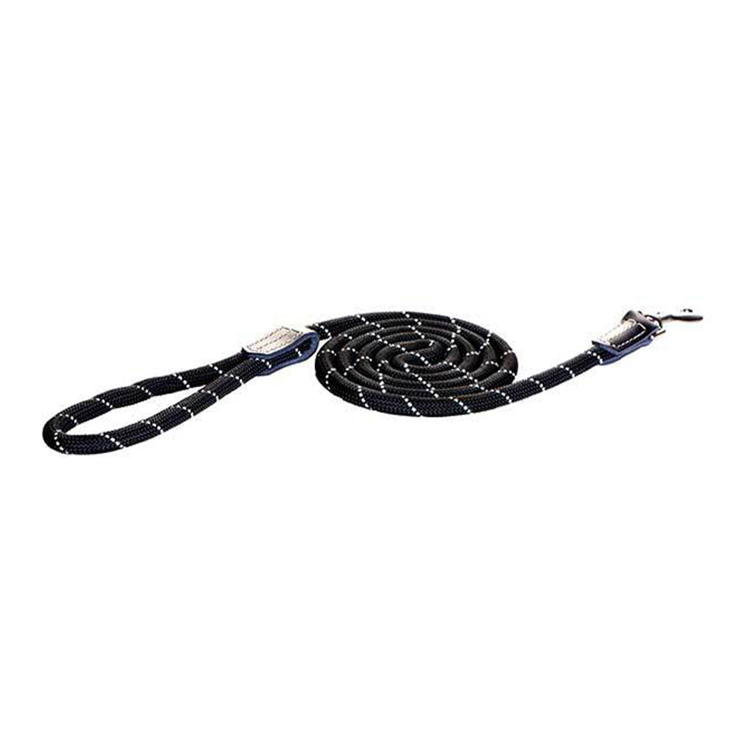 Rogz Classic Rope Black Dog Lead Large