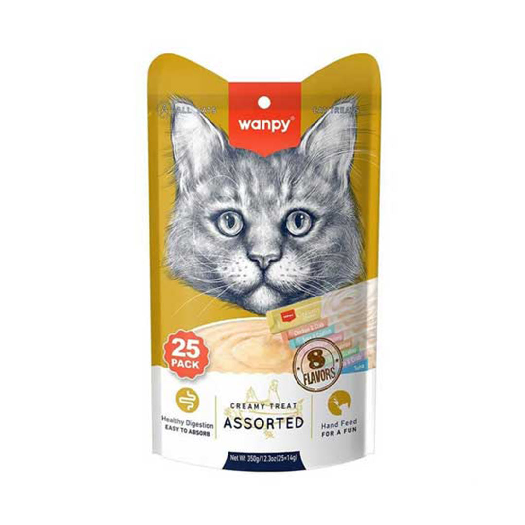 Wanpy Karışık Sıvı Kedi Ödül Maması 25x14gr