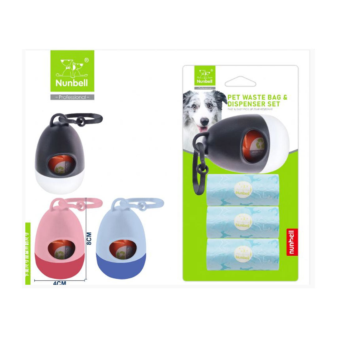 Nunbell Yedekli Köpek Dışkı Toplama Torbası ve Kutusu 3'li