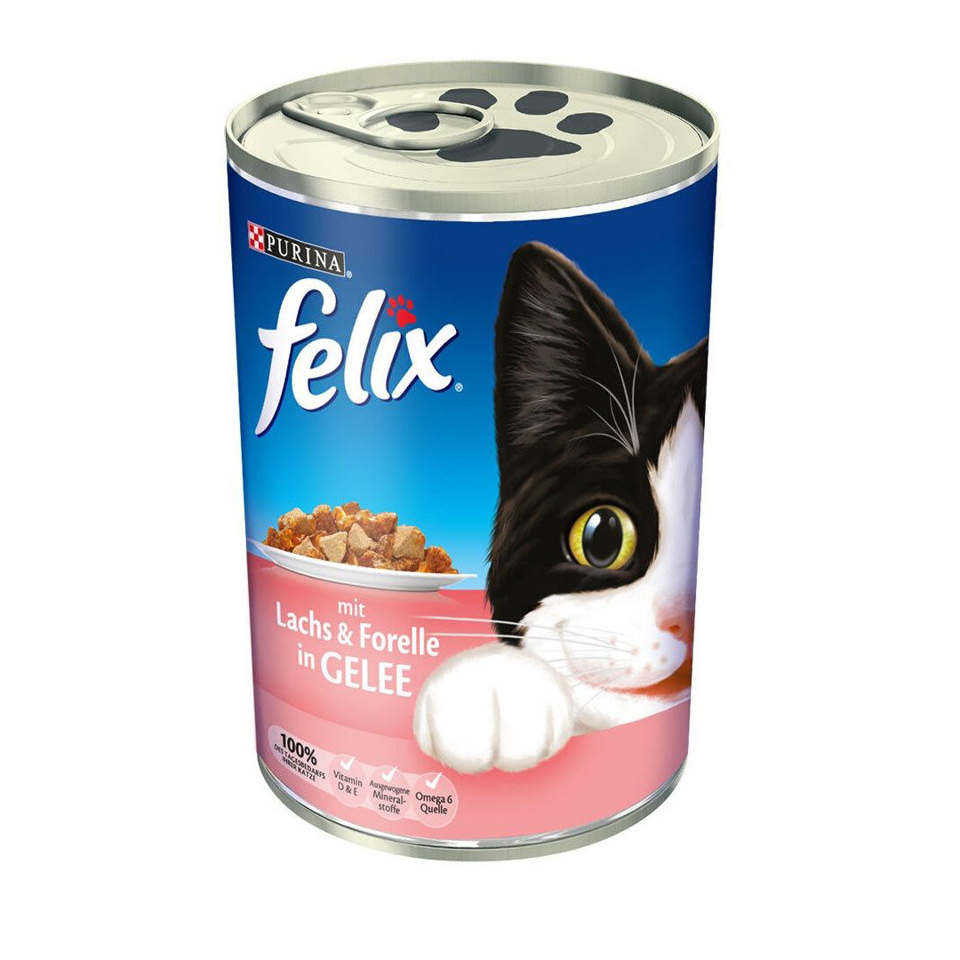 Felix Jöle İçinde Somonlu ve Alabalıklı Kedi Konservesi 400gr