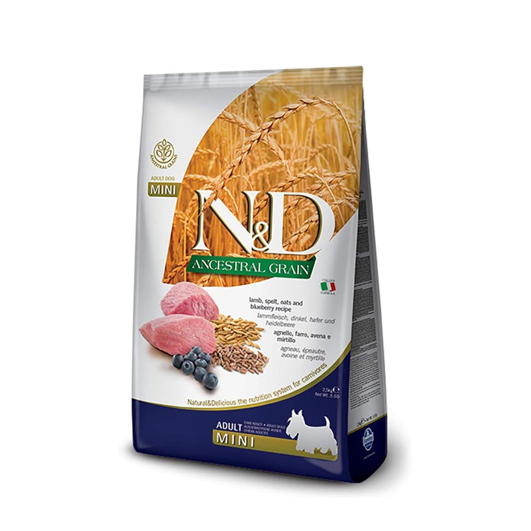 N&D Ancestral Grain Lamb-Blueberry Small Breed Dog Adult Food 2.5 Kg
