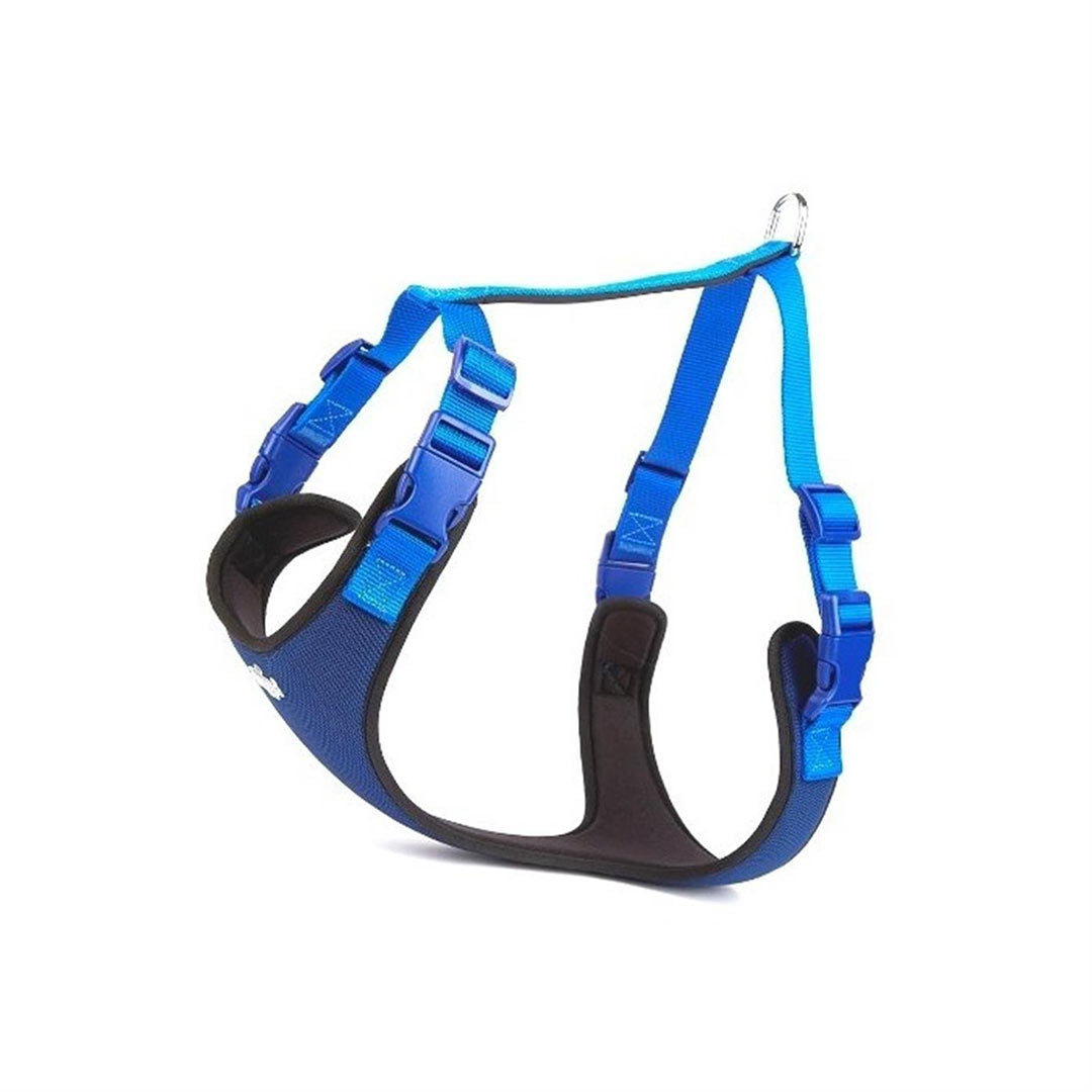 Doggie Havalı Dokumadan El Yapımı Royal Mavi Köpek Göğüs Tasması XXL-2,5x70-80cm