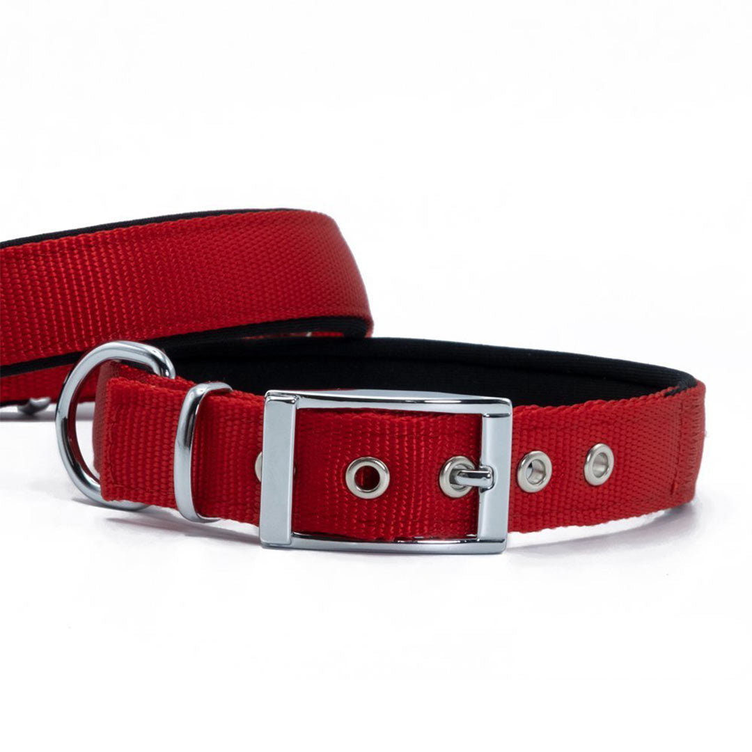 Doggie Elit Dokumadan El Yapımı Kirmizi Köpek Boyun Tasması 2,5x37-45cm