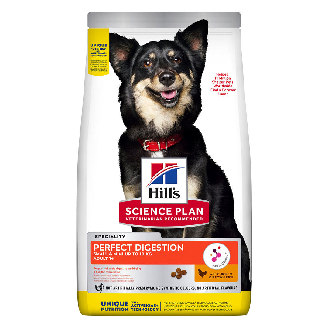 Hill's Science Plan Perfect Digestion Chicken and Brown Rice Small and Mini Breed Adult Dog Food 1.5kg
