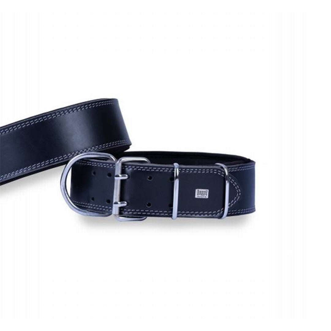 Doggie Premium Çift Kat Deri Siyah Köpek Boyun Tasması 6x60-70 Cm
