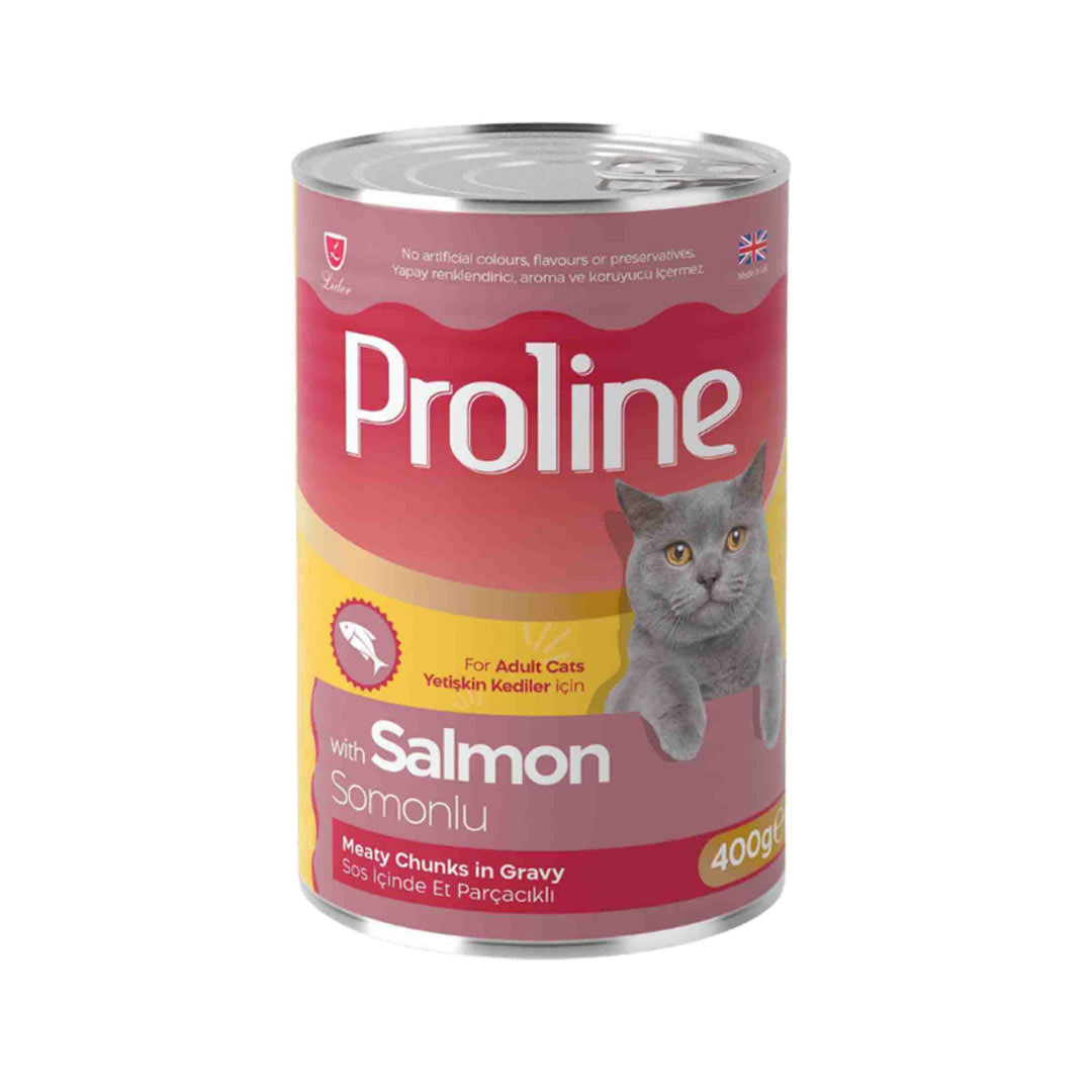 Proline Sos İçinde Parça Somon Etli Yetişkin Kedi Konservesi 400g
