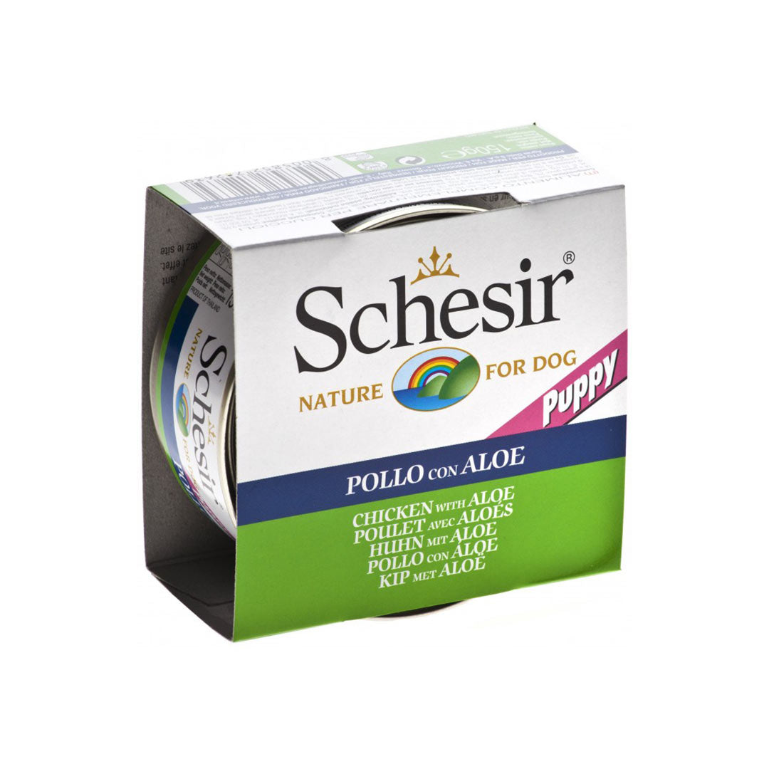 Schesir Jöle İçinde Tavuklu ve Aloe Veralı Yavru Köpek Konservesi 150gr