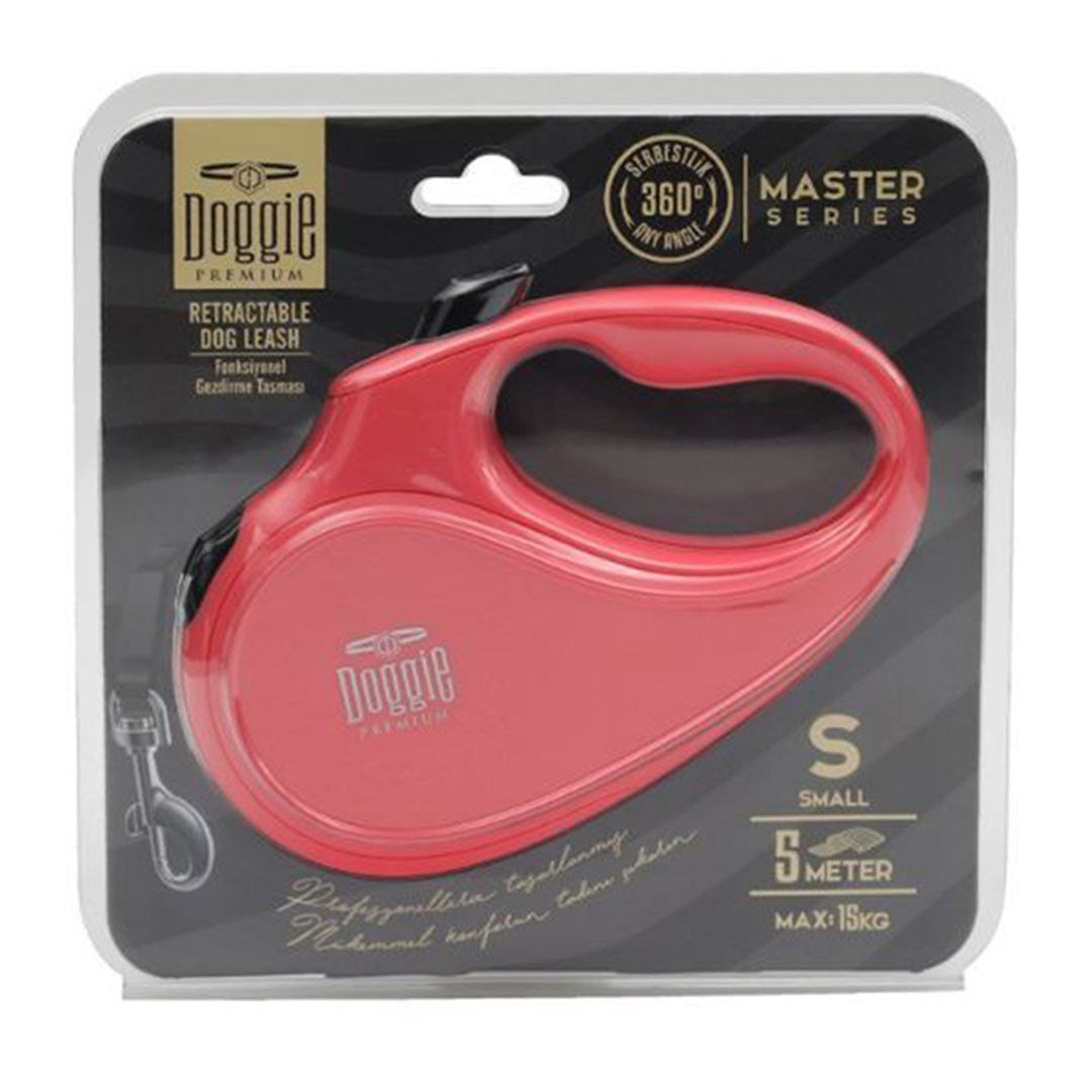 Doggie Master Serisi Pembe Otomatik Uzatma Köpek Tasması S, 15kg, 5mt
