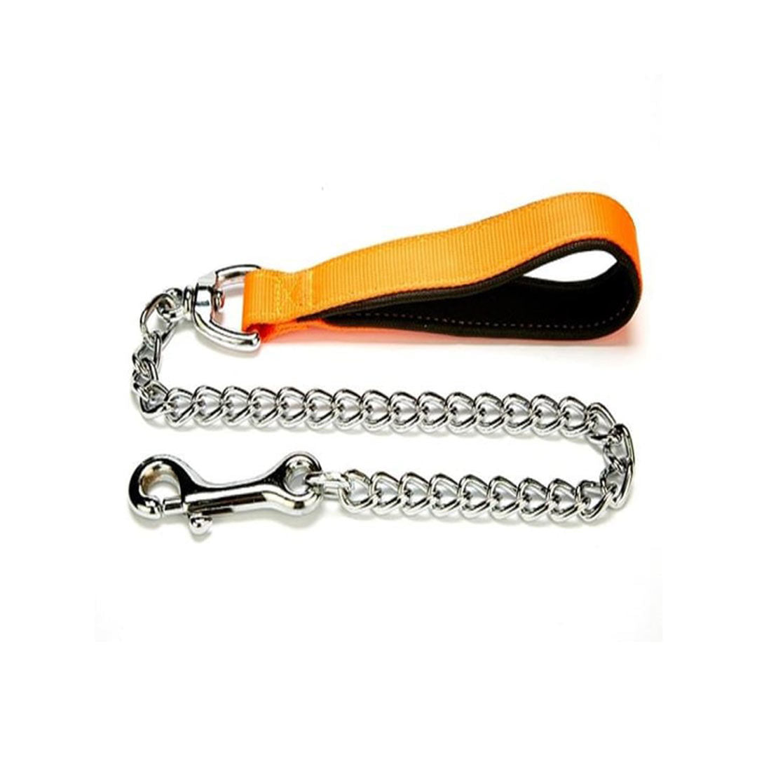 Doggie Comfortable Woven Handmade Chained Orange Dog Walking Leash 4.5x80 Cm