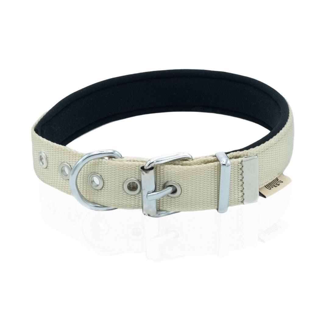 Doggie Konforlu Dokumadan El Yapımı Haki Köpek Boyun Tasması 2,5x37-45 cm