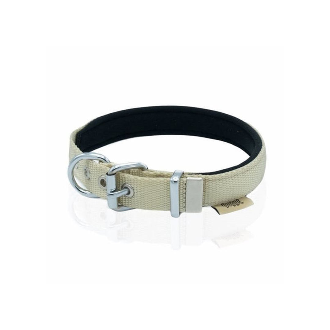 Doggie Comfort Soft Woven Khaki Dog Collar L 2.5x42-50 Cm