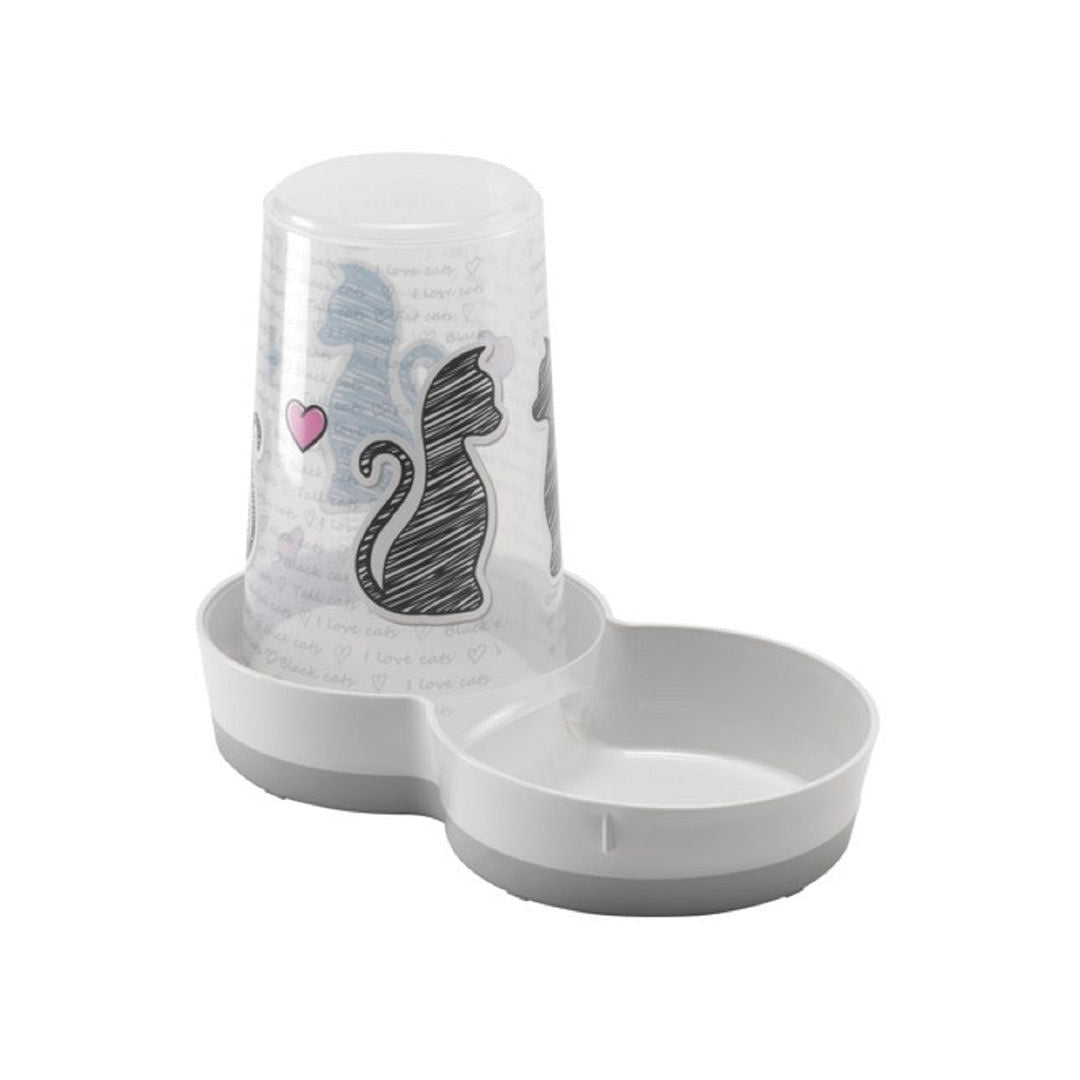Moderna Friends Love Cat Food Bowl with Water Dispenser 1.5 L