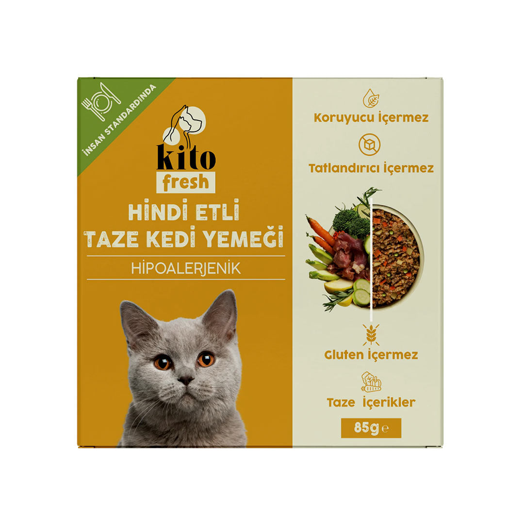 Kito Hipoalerjenik Hindi Etli Taze Kedi Yemeği 85gr