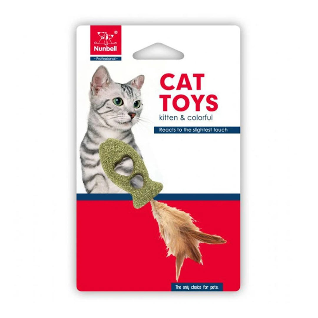 Nunbell Catnip Otlu Balık Şekilli Tüylü Kedi Oyuncağı 17 cm