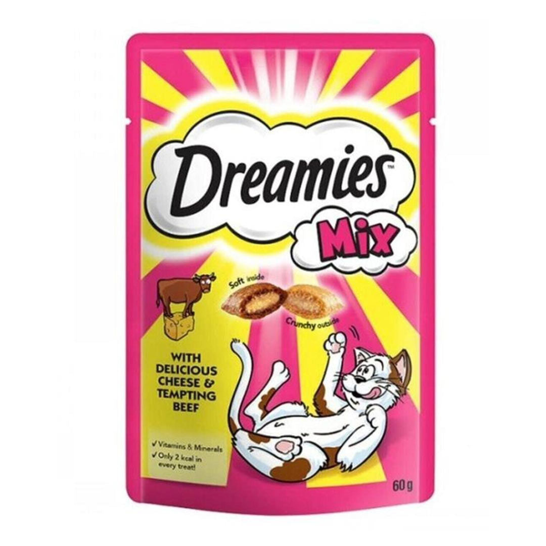 Dreamies Mix İç Dolgulu Sığır Etli ve Peynirli Kedi Ödül Bisküvisi 60gr