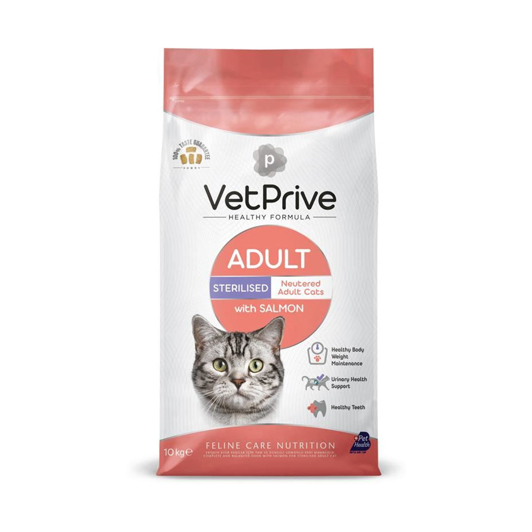 Vet Prive Sterilised Somonlu Kısırlaştırılmış Kedi Maması 10 kg