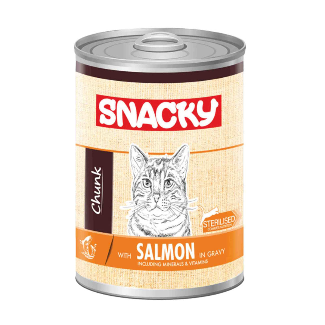 Snacky Chunk Kısırlaştırılmış Somonlu Kedi Konservesi 400 gr
