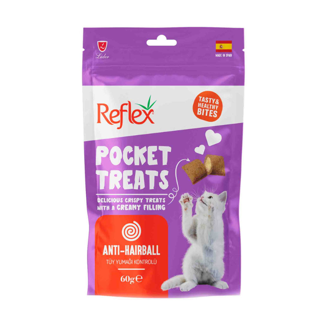 Reflex Pocket Treats Tüy Yumağı Kontrolü Yetişkin Kedi Ödül Maması 60gr