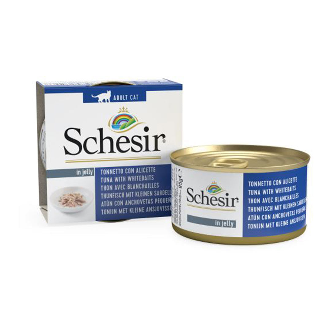 Schesir Tuna and Mackerel Jelly Adult Cat Food Can 85g