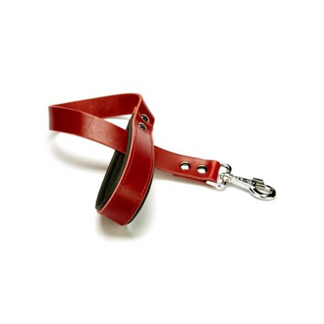 Doggie Konforlu Gerçek Deriden El Yapımı Kirmizi Köpek Gezdirme Kayışı 3x100cm