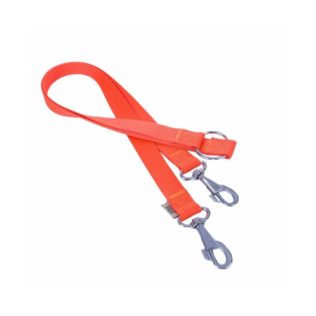 Doggie Dokuma Çift Turuncu Köpek Gezdirme Aparatı Medium 2x60-60 cm