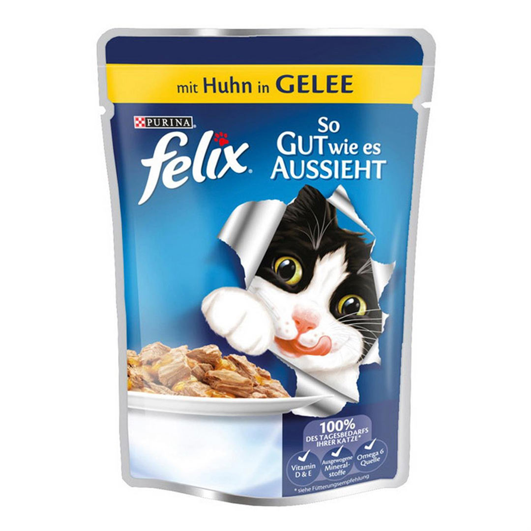 غذای گربه مرطوب مرغی Purina Felix 100 گرم