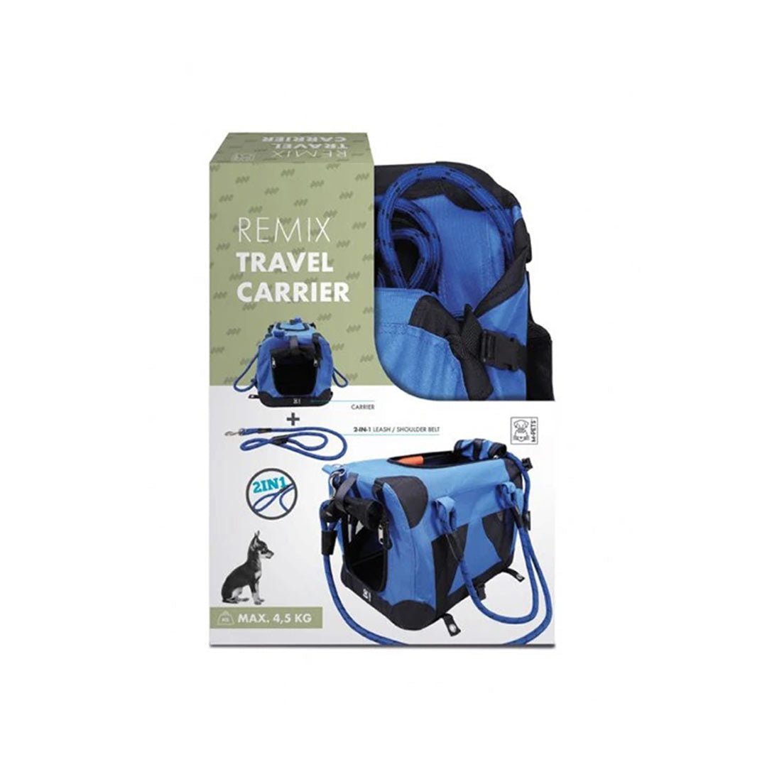 حقيبة حمل M-Pets 2 in1 Remix باللونين الأزرق والأسود مقاس 41x28x28 سم