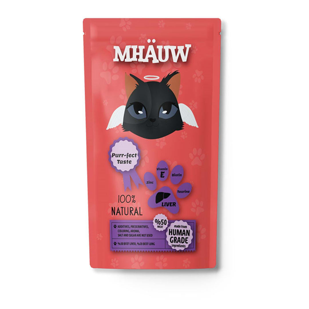 Mhauw Wet Cat Food with Liver 80gr