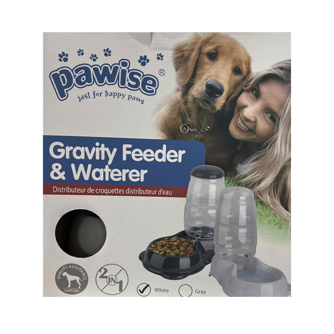 Pawise Gravity Automatic Cat and Dog Food and Water Bowl Set (2 Products)