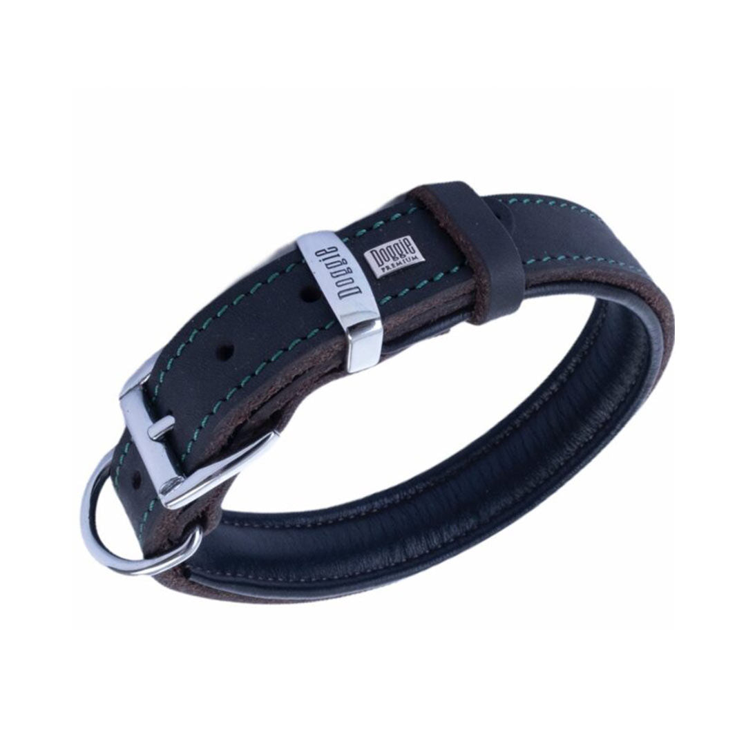 Doggie Oily Genuine Leather Handmade Brown Dog Collar 3.5x52-60cm