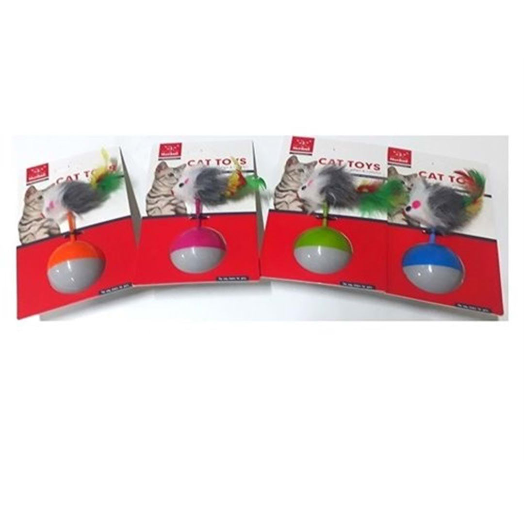 Nunbell Tüylü Fare Şekilli Hacıyatmaz Kedi Oyuncağı 7cm