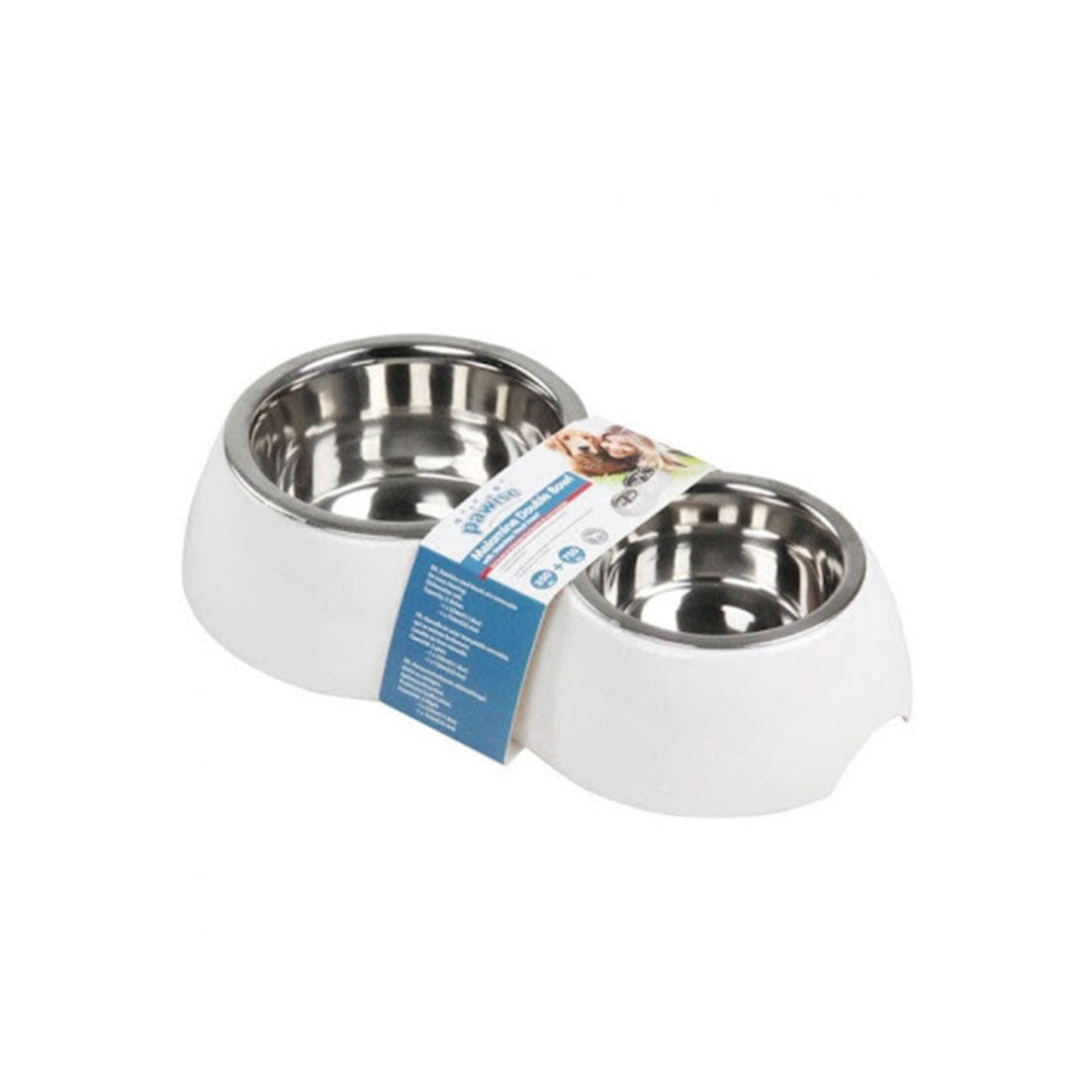 Pawise Köpekler için İkili Çelik Melamin Gövdeli Mama ve Su Kabı 1100ml