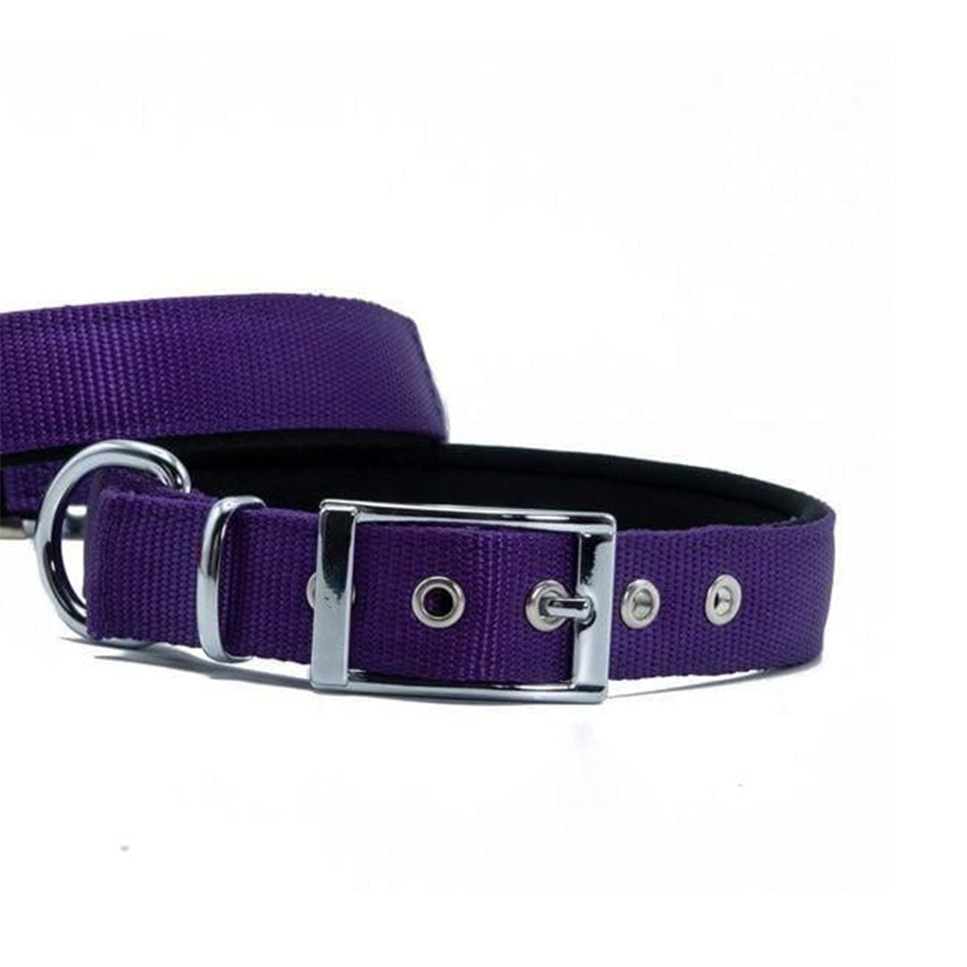 Doggie Elit Dokumadan El Yapımı Mor Köpek Boyun Tasması Medium 2.5x37-45 Cm