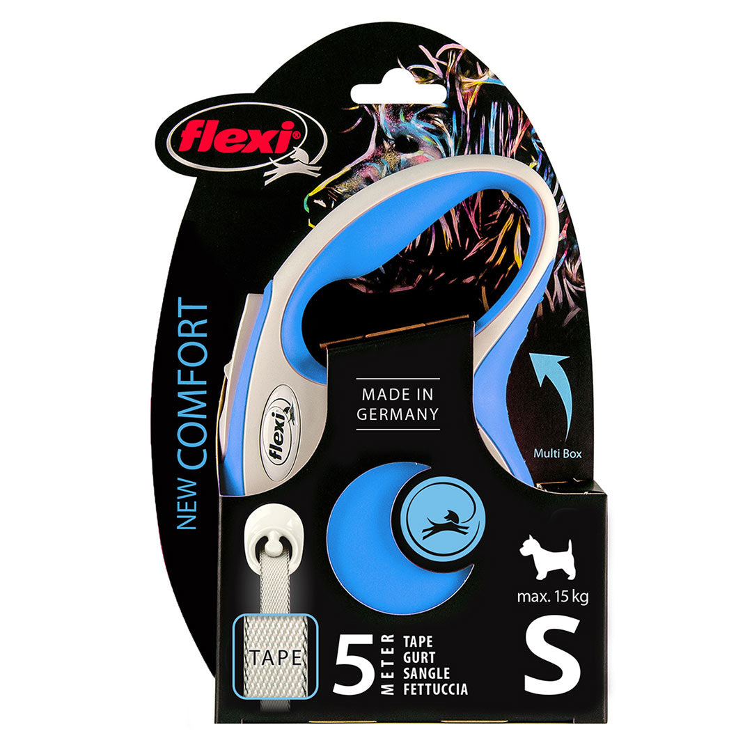 Flexi New Comfort Otomatik Şerit Mavi Köpek Gezdirme Tasmasi S 5mt