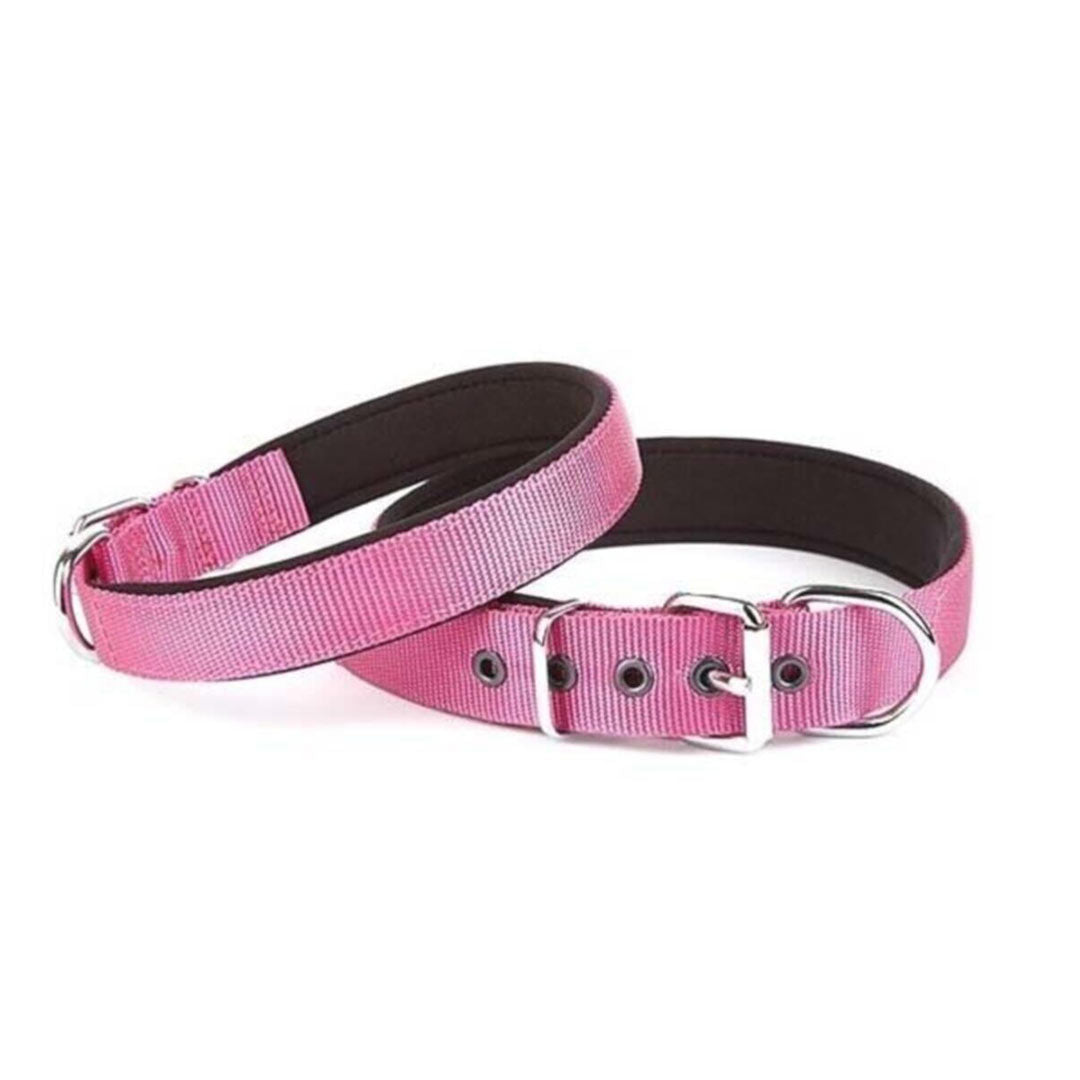 Doggie Comfort Handmade Pink Dog Collar 3x47-55cm
