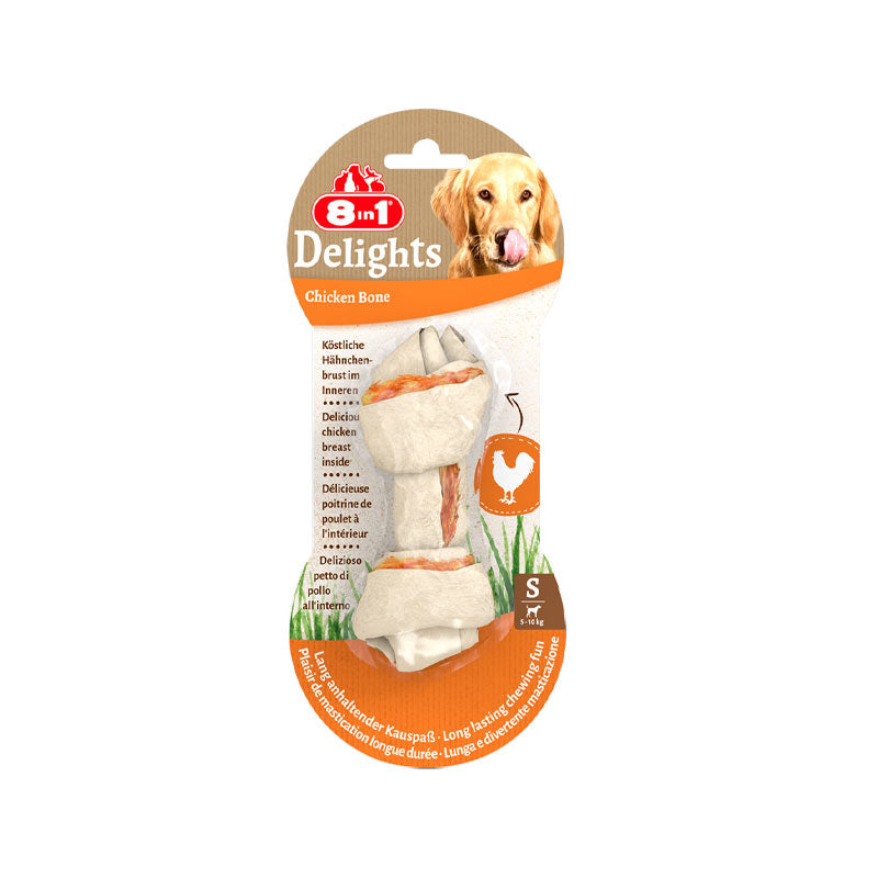 8 IN 1 Delights Bones Düğümlü Tavuklu Köpek Kemiği Small 35gr