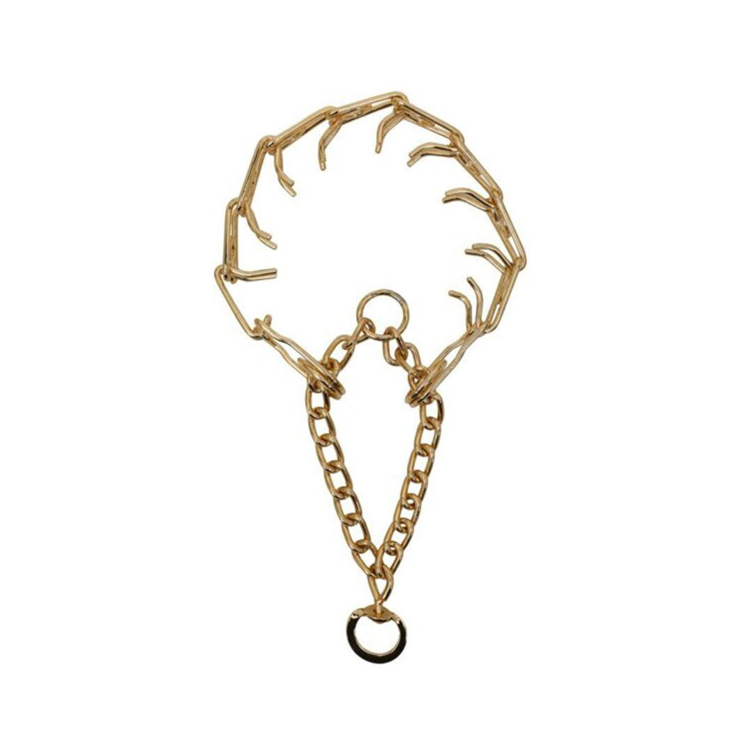 Doggie Training Series Spiked Choke Chain Gold Colored Dog Collar 4x60cm