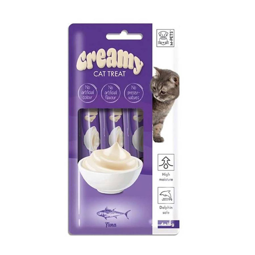 M-Pets Creamy Ton Balıklı Sıvı Kedi Ödül Maması 4x15gr