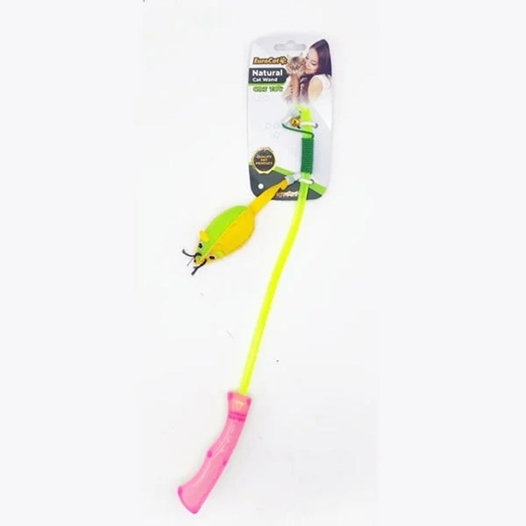 EuroCat Peluş Gövdeli Fare Kedi Oltası Plastik Saplı 40 Cm