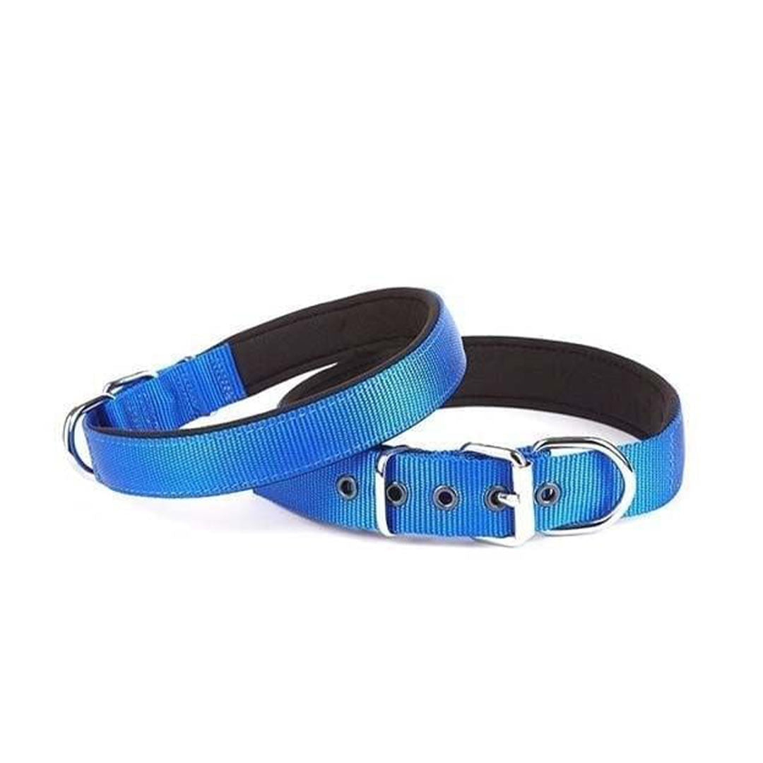 Doggie Comfort Woven Handmade Royal Blue Dog Collar 3x47-55cm