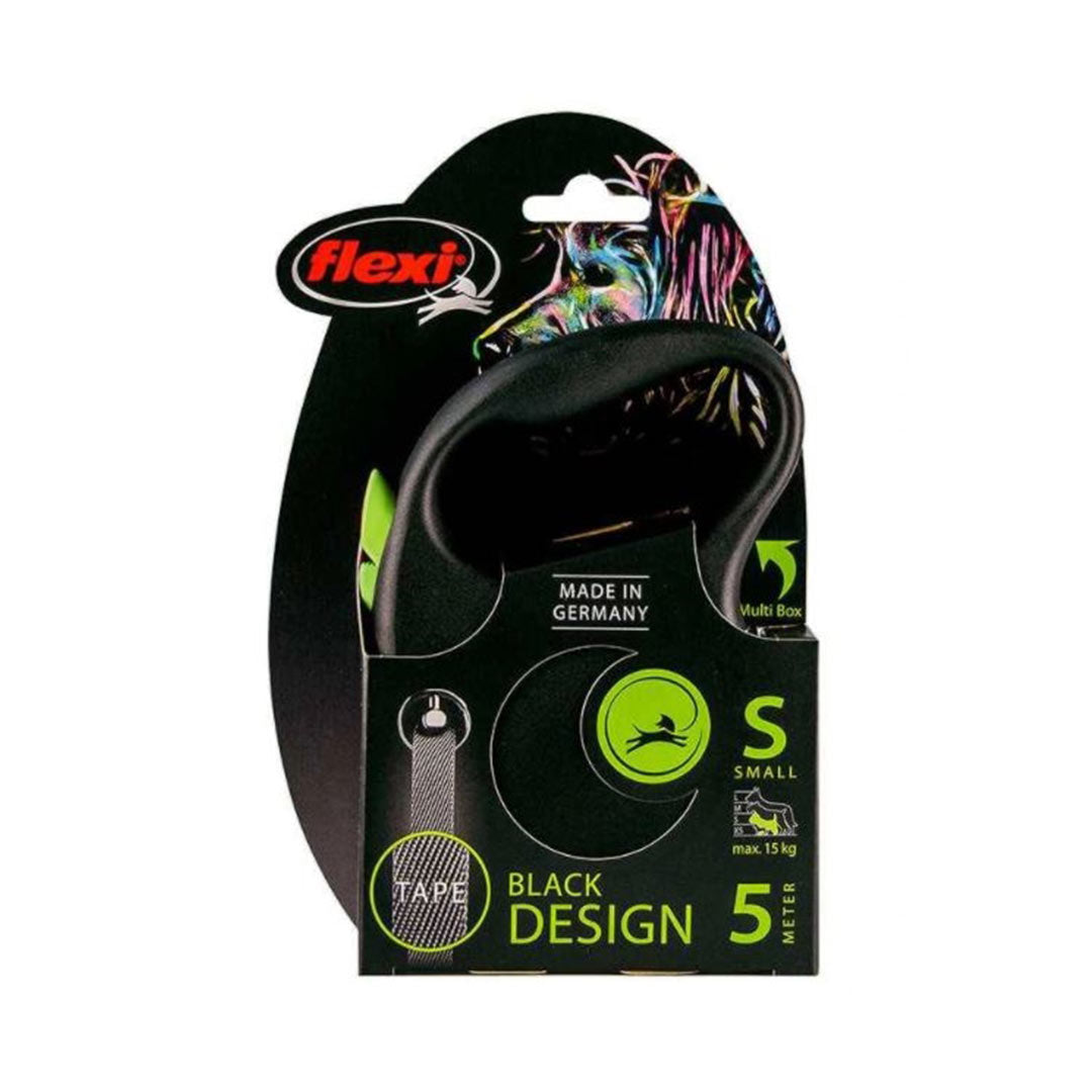 Flexi Black Desing Otomatik Şerit Yeşil Köpek Gezdirme Tasmasi S 5mt