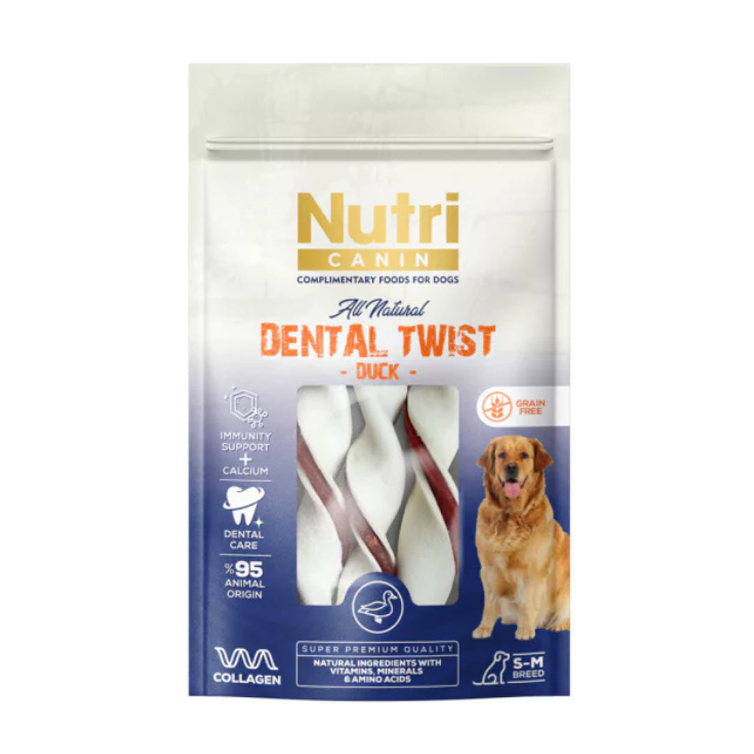 Nutri Canin Dental Twist Tahılsız Ördekli Köpek Ödül Maması M/L 120gr