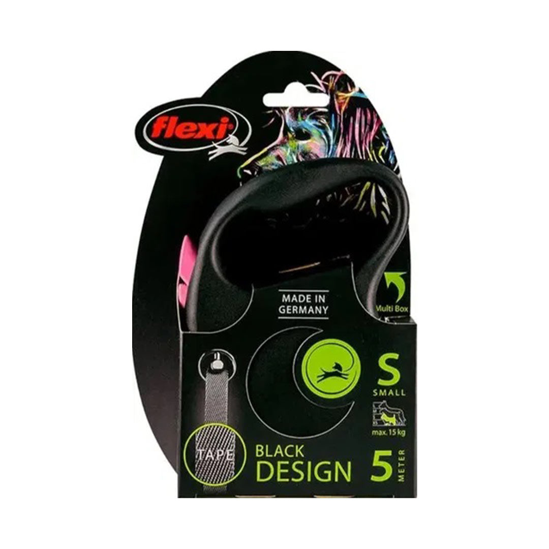 Flexi Black Desing Otomatik Şerit Pembe Köpek Gezdirme Tasmasi S 5mt