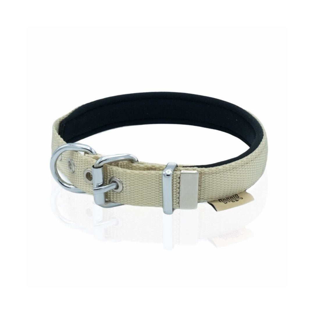 Doggie Comfort Soft Weave Khaki Dog Collar 2x30-35 Cm