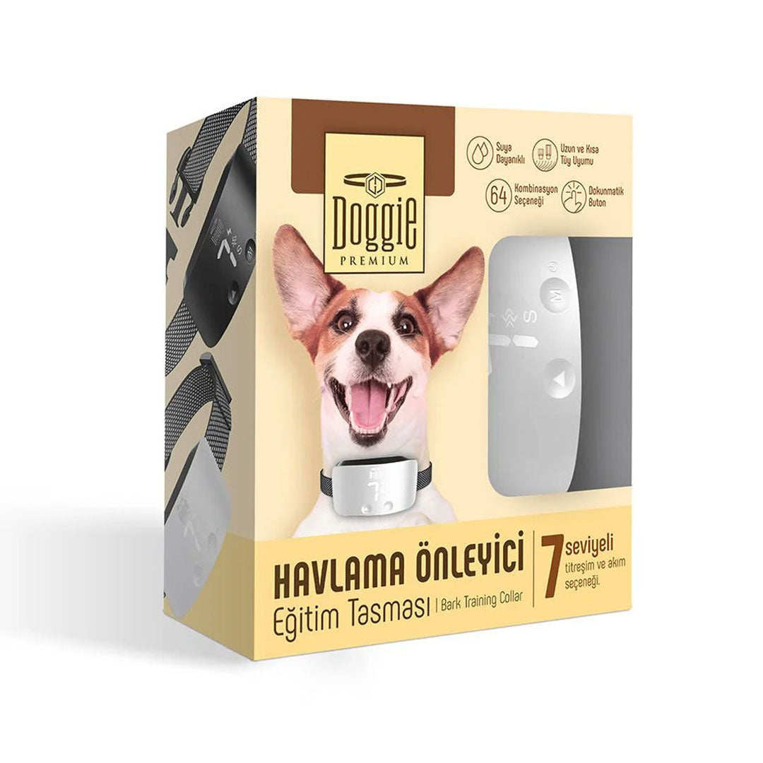 Doggie Premium Havlama Önleyici Beyaz Köpek Eğitim Tasması